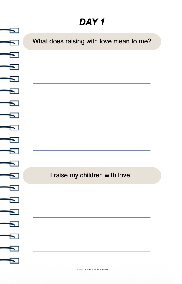 Raising with Love Pocket Diary | Reflective Parenting Journal for Mindful Motherhood, Family Values & Intentional Parenting | JM Press