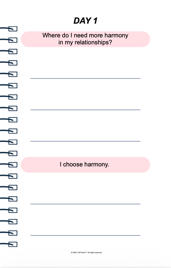 Harmony & Boundaries Pocket Diary | Guided Journal for Setting Healthy Boundaries, Protecting Your Peace & Navigating Relationships | JM Press