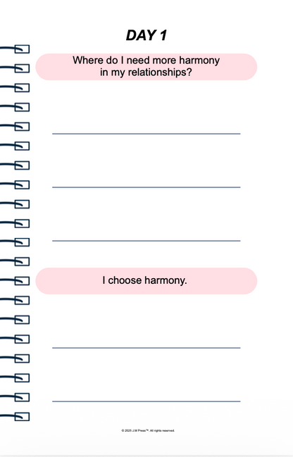 Harmony & Boundaries Pocket Diary | Guided Journal for Setting Healthy Boundaries, Protecting Your Peace & Navigating Relationships | JM Press