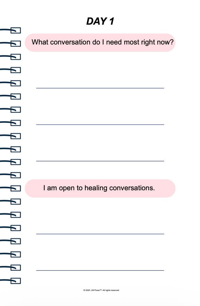 Healing Conversations Pocket Diary | Guided Journal for Difficult Conversations, Forgiveness, and Relationship Repair | JM Press