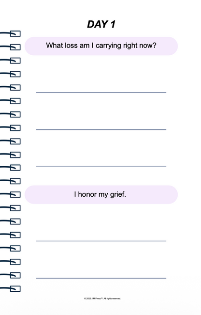 Grief & Healing Pocket Diary | Guided Journal for Processing Loss, Emotional Healing, and Gentle Recovery | JM Press