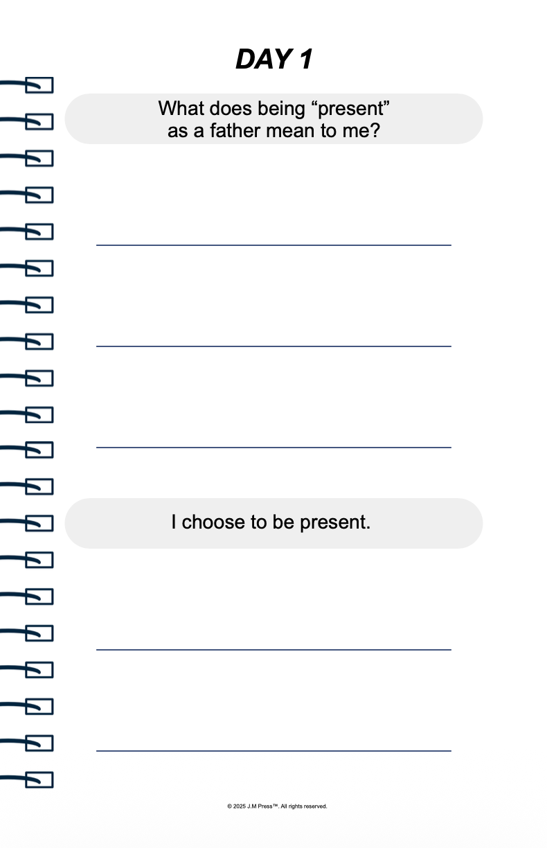 Strong & Present Pocket Diary | Reflective Journal for Fathers Building Consistency, Emotional Presence & Stronger Family Connection | JM Press