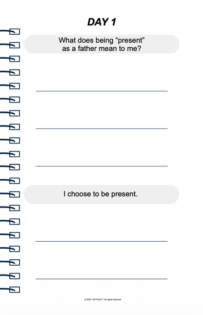 Strong & Present Pocket Diary | Reflective Journal for Fathers Building Consistency, Emotional Presence & Stronger Family Connection | JM Press