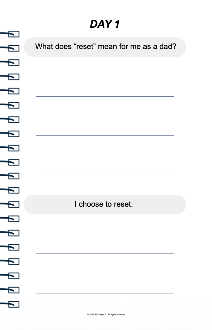 Dad Reset Pocket Diary | Reflective Journal for Fathers Who Want to Lead Their Families with Patience, Values & Intentional Parenting | JM Press