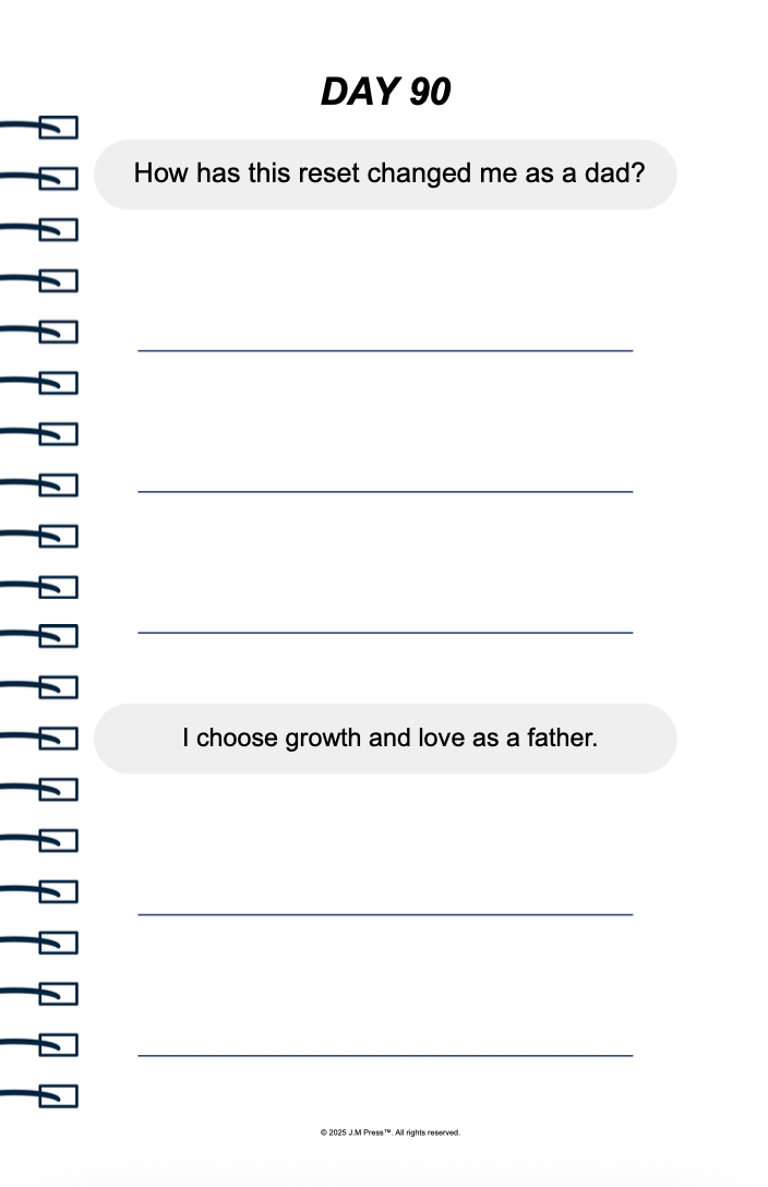 Dad Reset Pocket Diary | Reflective Journal for Fathers Who Want to Lead Their Families with Patience, Values & Intentional Parenting | JM Press