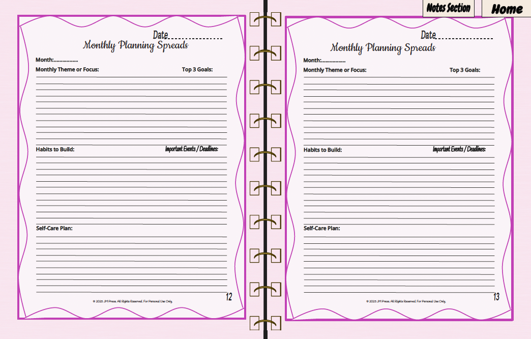 Vision Planner – Undated Yearly Wellness Planner (Wellness Edition)