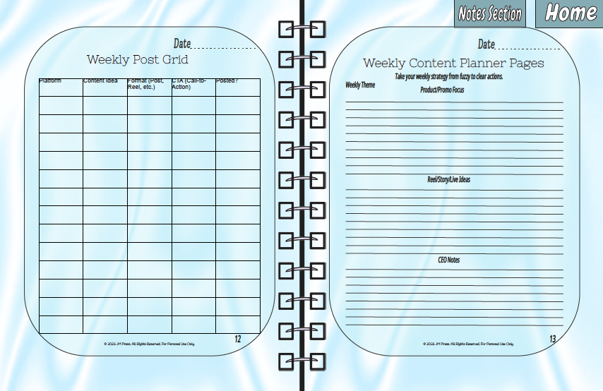 CEO Content Calendar – Launch Prep Grid | JM Press CEO Tools Edition
