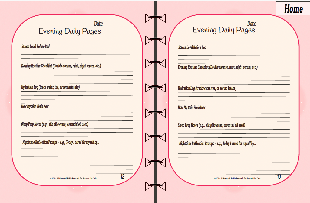 Skincare Tracker – Evening Hydration (JM Press Beauty Edition)