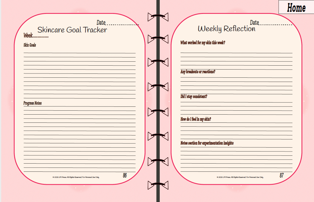 Skincare Tracker – Evening Hydration (JM Press Beauty Edition)