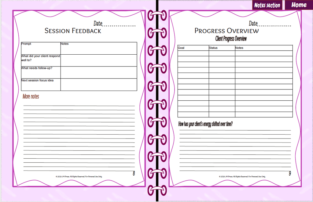 Client Session Planner – Series 1 (JM Press Workbook Edition)