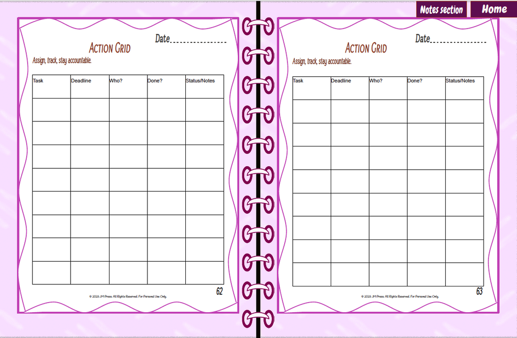 Goal Execution Workbook – 52 Weeks (JM Press Workbook Edition)