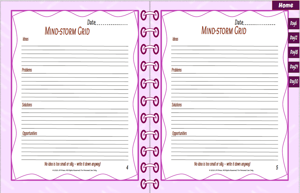 Mind-Storm Grid – 30 Days (JM Press Workbook Edition)