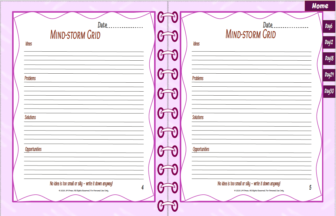 Mind-Storm Grid – 30 Days (JM Press Workbook Edition)
