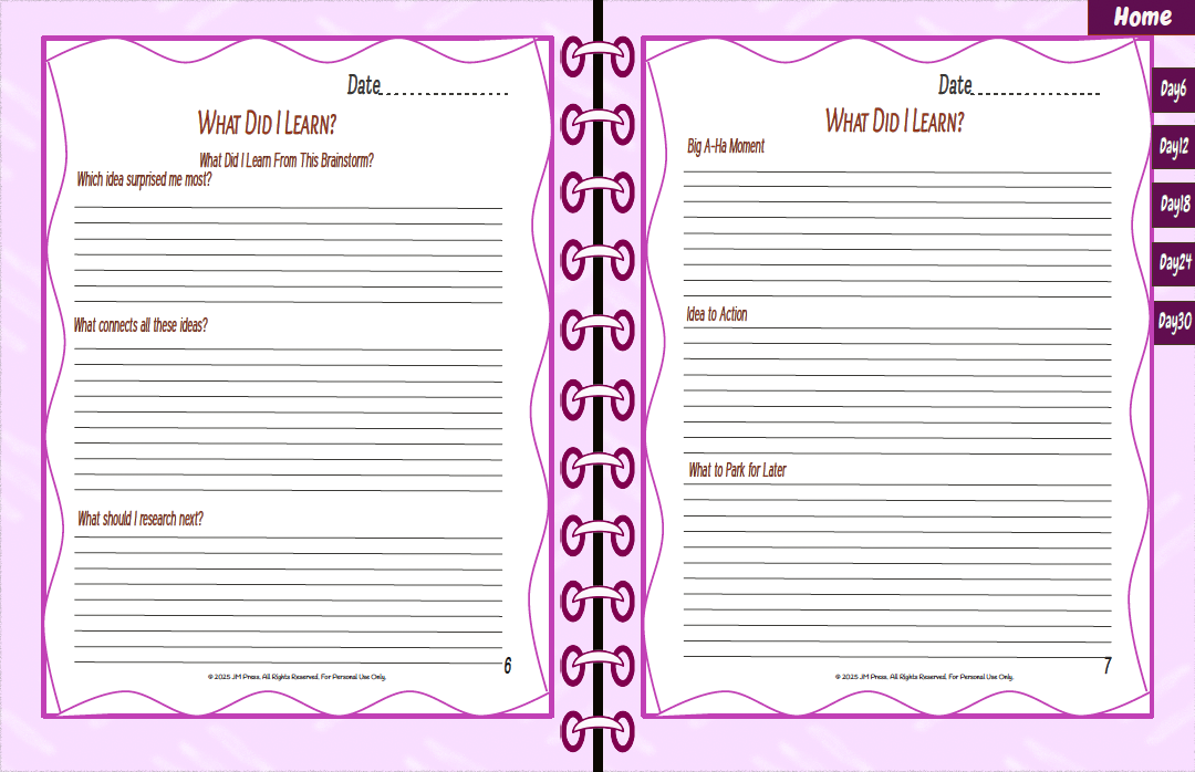 Mind-Storm Grid – 30 Days (JM Press Workbook Edition)