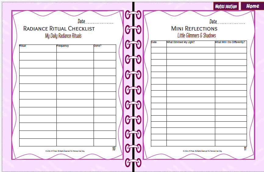 Radiant Self Workbook – 15 Days (JM Press Workbook Edition)