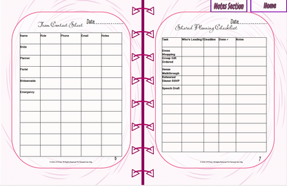 Bridesmaid Planner | Team Roles, Shared Checklists & Reflection Pages | JM Press