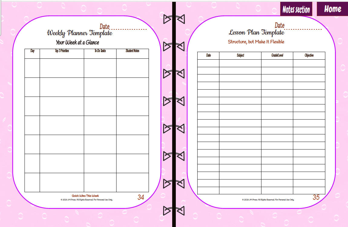 Teacher’s Toolkit – Academic Planner