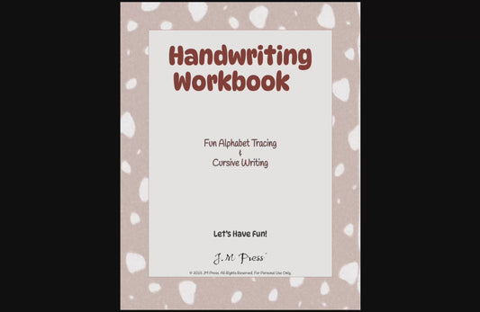 Handwriting Workbook – A to Z Rugged Cursive Letter Tracing (JM Press Kids Edition)