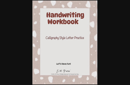 Handwriting Workbook – A to Z Calligraphy Style Letters (JM Press Kids Edition)