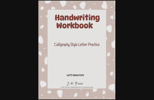 Handwriting Workbook – A to Z Calligraphy Style Letters (JM Press Kids Edition)