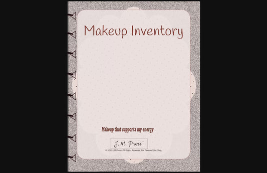 Makeup Inventory Tracker – Beauty Product Organizer & Routine Planner (JM Press Beauty Edition)