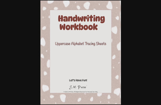 Handwriting Workbook – A to Z Uppercase Alphabet Tracing Sheets (JM Press Kids Edition)