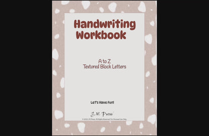 Handwriting Workbook – A to Z Textured Block Letters (JM Press Kids Edition)