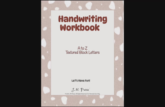 Handwriting Workbook – A to Z Textured Block Letters (JM Press Kids Edition)