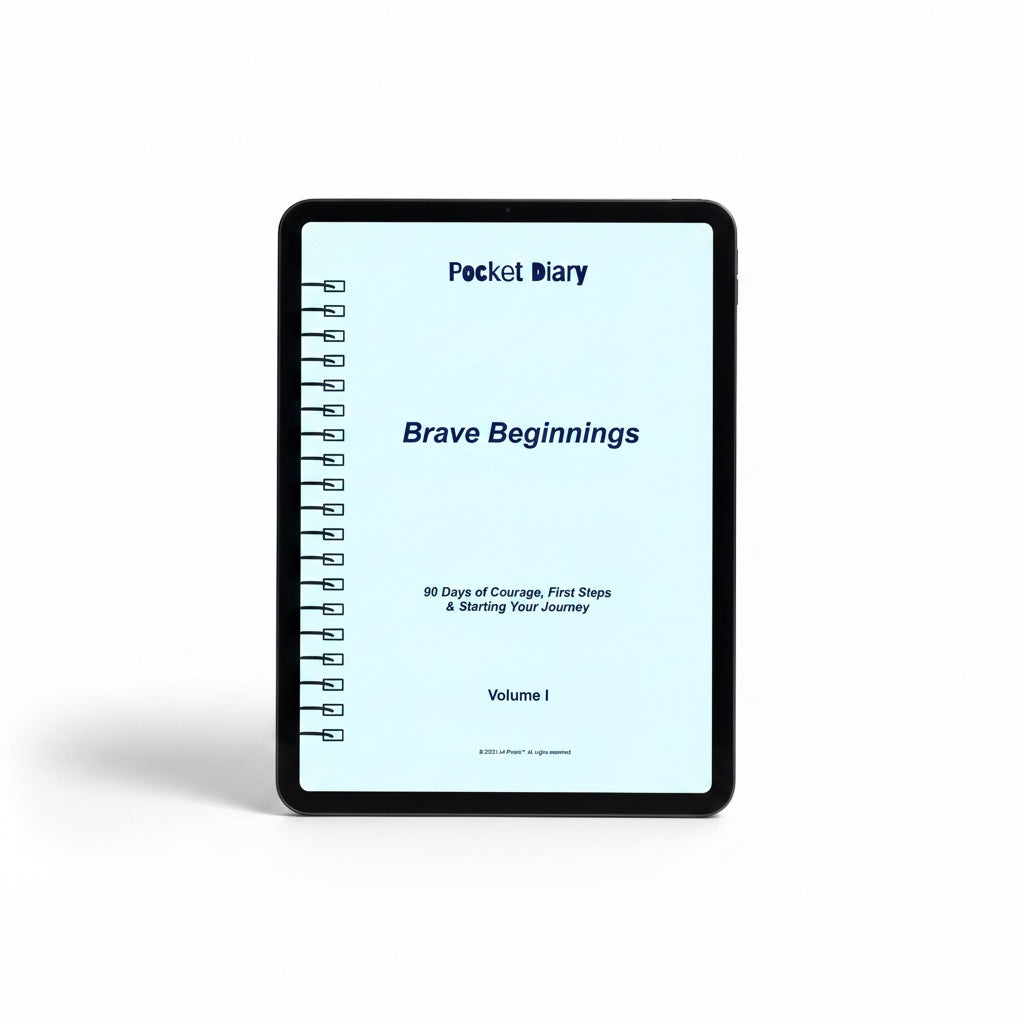 The J.M Press Brave Beginnings pocket diary, a 90-day guided journal for courage and new beginnings.