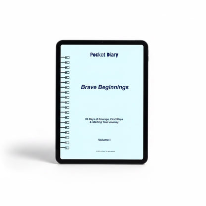 The J.M Press Brave Beginnings pocket diary, a 90-day guided journal for courage and new beginnings.