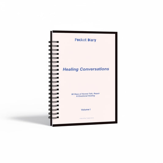 The J.M Press Healing Conversations pocket diary, Volume I, with 90 days of prompts for emotional healing and repair.